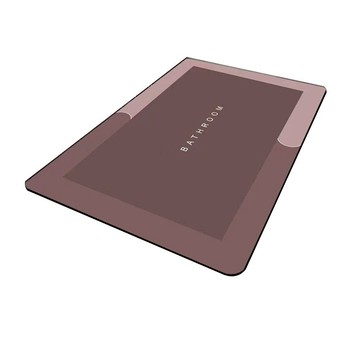 矽藻土軟地墊 高彈性仿棉絨面料 可捲曲收納 柔軟輕薄  50 x 80cm  淺粉色  1組