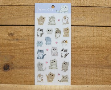 【貼紙】 夢幻貓手帳透明貼紙(淡紫)15159