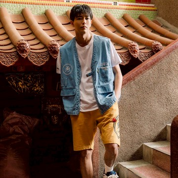 EDWIN｜白沙屯｜男裝｜白沙屯媽祖香燈腳牛仔背心