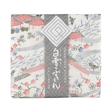 京友禪染萬用巾 / 琉球紅型白色