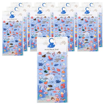 KAMIO JAPAN 兒童海洋生物貼紙10張入 卡通可愛裝飾貼紙 學生文具用品  KAMIO Seal Lit  Camio Seal Lit  1組