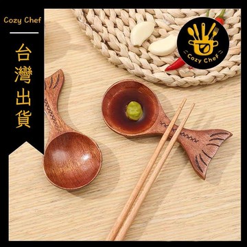 ✨️臺灣出貨✨️暖廚小築✅可開發票新品創意魚型楠木勺量豆勺奶粉勺醬料小碟木勺子冰淇淋勺家用小勺