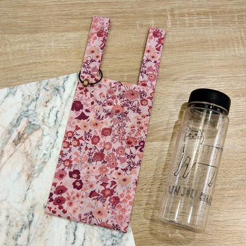 莫蘭迪花園(暖粉)。環保飲料袋 早餐袋 隨身萬用袋