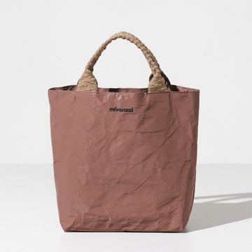 Miyansol 輕量皺皺迷你托特包(附背帶)-H.甜藕粉 可斜背可手提