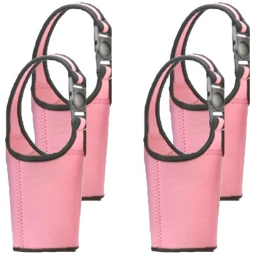 潛水布環保手提杯套 適用500-700CC飲料杯  桃紅色  4個