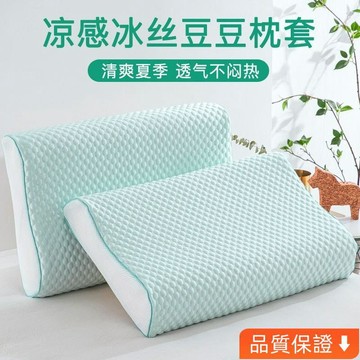 💥台灣热卖💥 冰絲乳膠枕套60x40成人35x55學生兒童記憶枕頭套30x50cm 一對夏季