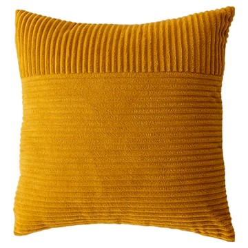 KOTI 日安生活 簡約素色厚磅燈芯絨抱枕套 1個  45 x 45cm  芥末黃
