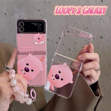 可愛loopy小海貍適用三星zflip7手機殼折疊屏zflip6/5保護套包鉸鏈zflip4防摔殼創意卡通ZFlip3個性女款翻蓋