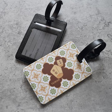 【桐鹿】海棠臺灣 皮革行李吊牌/證件套_平安天燈(明亮)