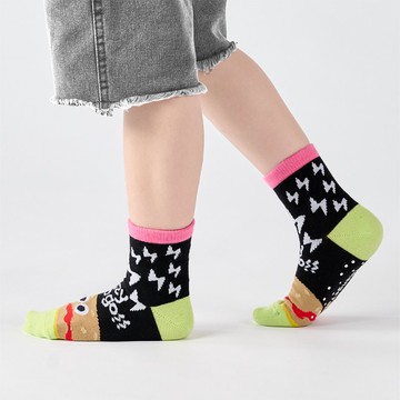 聯名Crazygogo_CRAZYBABY 中筒童襪 - 黑(1y-9y)