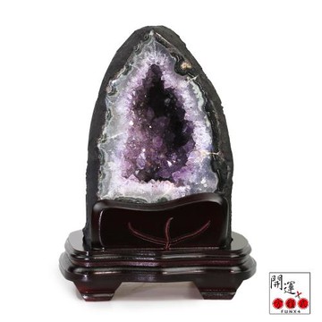 開運方程式-綠色花瓣瑪瑙邊烏拉圭紫晶洞AGU71(3.5公斤靠山立洞 貴氣鎮宅聚財)