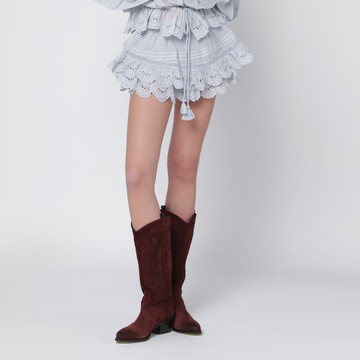 Light blue lace Puria shorts with ruffles