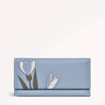 Radley London Womens Leather Oak Street - Snowdrops Large Flapover Wallet - Blue Medium