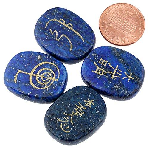 mookaitedecor Chakra Stones With EngravedシンボルPolished Palm Stone forレイキCrys