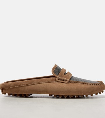Brunello Cucinelli Monili suede driving mules