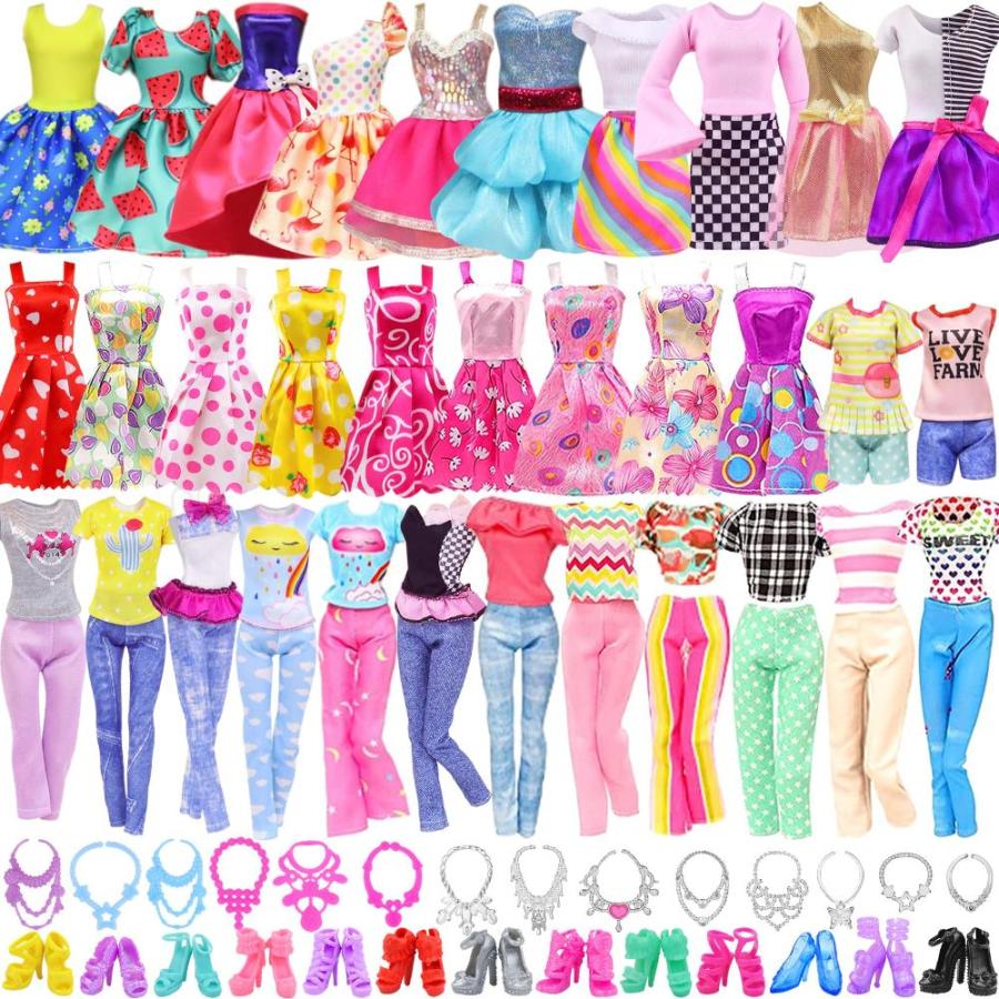 84 Pack Doll Clothes and Accessories with Doll Closet for 11.5 Inch Doll  Fashion Design Kit Girl Doll Dress Up Including Wedding Dress Fashion Dress