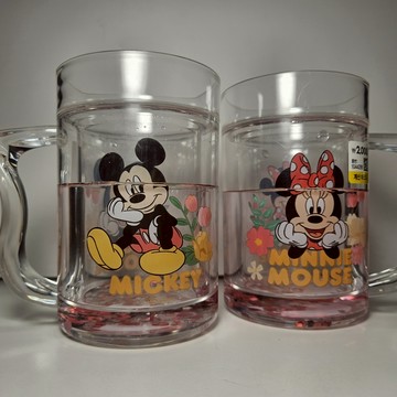 迪士尼米奇米妮閃粉手柄杯 210ml