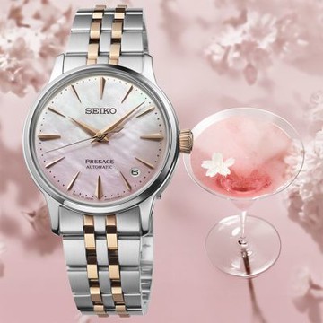 SEIKO精工 PRESAGE系列 調酒師 櫻花雞尾酒 限量 機械腕錶 情人節 新年 禮物 4R35-06X0P/SRPM06J1