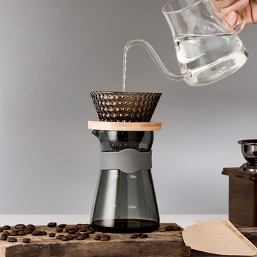 手沖咖啡壺濾杯滴漏壺玻璃分享壺套裝過濾器帶刻度冷萃杯美式