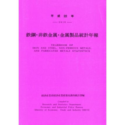 鉄鋼・非鉄金属・金属製品統計年報(平成２２年)／経済産業省経済産業政策局調査統計部