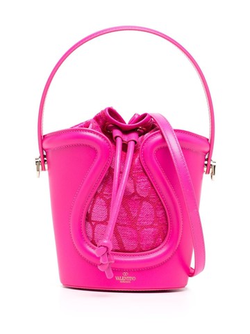 Valentino Garavani - Le Cinquième bucket bag - women - Goat Skin/Polyester/Cotton/Viscose/Metal - One Size - Pink