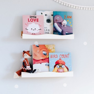 兒童房擱板、波浪擱板、木製浮動擱板、帶弧形壁架的擱板