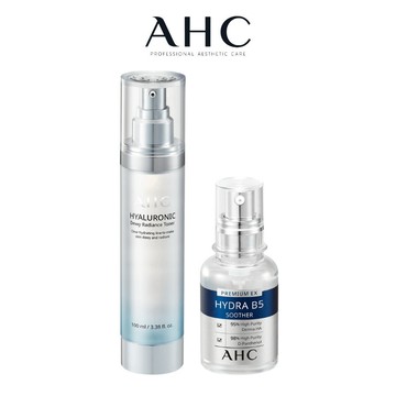 【AHC】超能玻尿酸保濕肌亮機能水100ml+瞬效保濕B5微導玻尿酸精華30ml