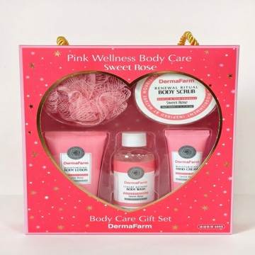 DermaFarm【玫好時光】香氛身體保養禮盒(沐浴露、磨砂膏、身體乳、護手霜、沐浴球)