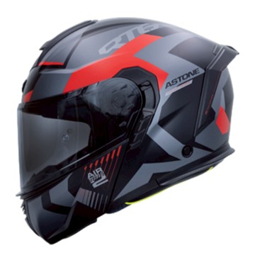 ASTONE 安全帽 RT6 ZB02 平黑紅 內墨鏡 可拆洗 金屬排扣 眼鏡溝槽 藍芽耳機孔 可樂帽 可掀式 全罩