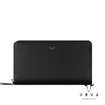 VOVA 沃汎 CASSIEN 卡西安系列8卡拉鍊長夾 -黑色 VA134W015BK