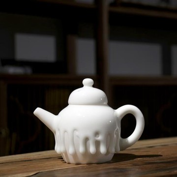 羊脂玉富得流油茶壺官帽壺德化白瓷功夫茶具茶泡茶壺單個過濾茶壺