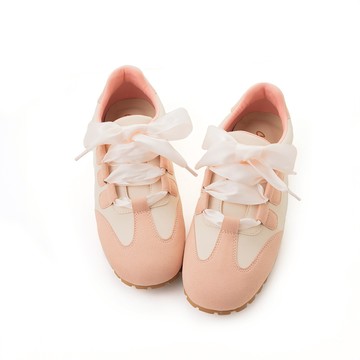 《復古甜心》緞帶德訓休閒鞋 粉 GT25-4PN