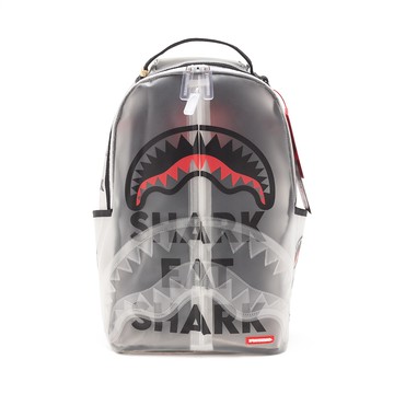 SPRAYGROUND SHARK EAT SHARK磨砂半透明鯊魚大容量後背包 白色 G521061