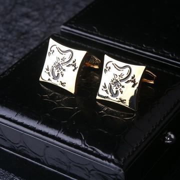 獵尚 金色龍袖扣 祥龍袖扣法式襯衫袖扣袖釘 主持正裝商務袖口扣