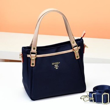 手提女包尼龍牛津布多層撞色豎款托特包時尚防水帆布斜跨單肩包包
