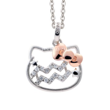 Hello Kitty凱蒂貓-水瓶座(1/22~2/19)-星座銀飾墜子