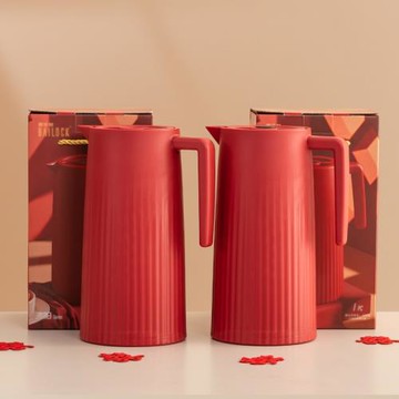 唐呈結婚水壺送新人陪嫁妝娘家熱水瓶套裝女方保溫暖壺一對紅色慶