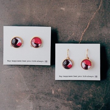 小貓★耳環 (圓形耳釘 / 法式鉤式)