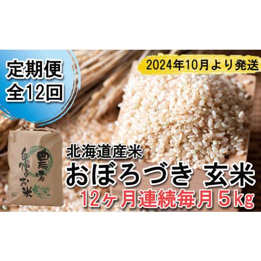 ふるさと納税 北海道 新ひだか町 ＜ 予約 定期便 全12回 ＞ 北海道産 希少米 おぼろづき 玄米 5kg ＜2024年10月より配送＞ お米 米 こめ 北海道米