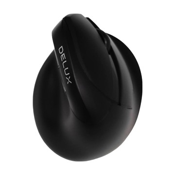 DELUX 雙模垂直靜音光學滑鼠  黑色  M618miniB