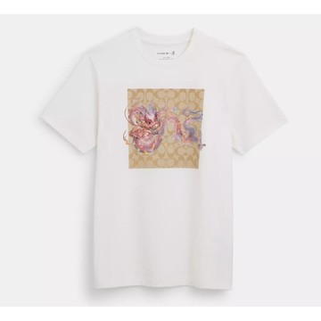 現貨🤖Coach 限定 龍年 短T 老花 卡其 T Shirt T恤 短袖