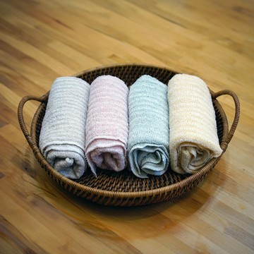 Abeichi 天然植物染起泡沐浴巾BDT1(袋裝.2入) 五星質感 - 櫻花粉x2條