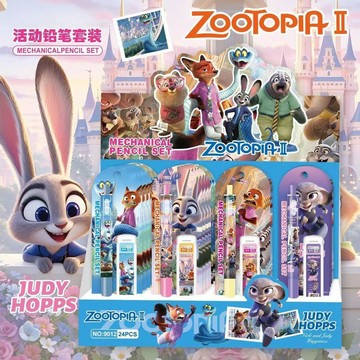 【台灣出貨】2025瘋狂動物城2鉛筆高顏值0.5mm小學生活動卡通可愛自動鉛筆套裝