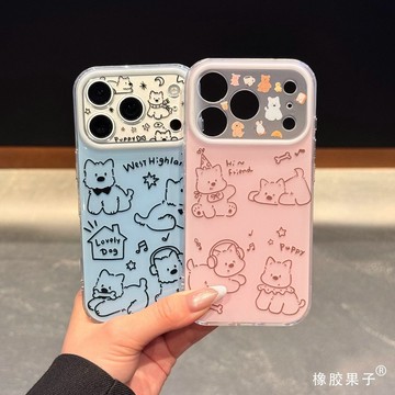 線條音符西高地適用蘋果17PROMAX手機殼iPhone16Pro小衆14雙層13硬殼15精孔全包12保護殼