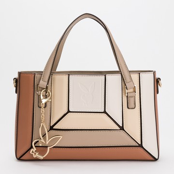 PLAYBOY - 手提包附長背帶 Sunbeam 系列-卡其色(532-5601-60-6)