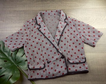 中號 | 復古女式上衣-波點| 女士復古服裝| 復古襯衫 |