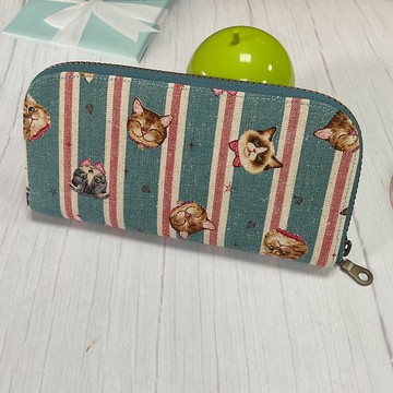 幸運招財豐巢長夾 - 牛仔酷貓