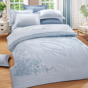 雙人加大床罩 / 七件式 / 60支精梳棉 / 冰湖暮花 台灣製