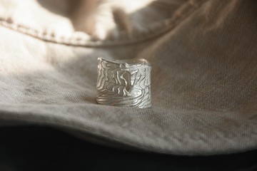 925銀手工天然肌理純銀開口戒指 建議范圍港碼13-18號間