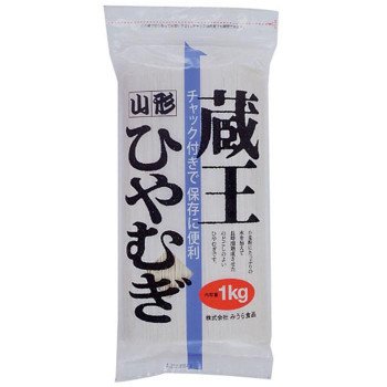 メーカ直送品・代引き不可　みうら食品 チャック付蔵王ひやむぎ 1kg×10袋　割引不可